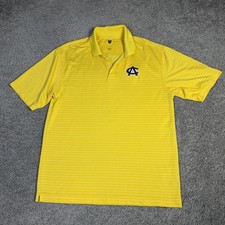 Nike Shirt Mens M Yellow Golf Polo Dri-FIT Short Sleeve Embroidered Logo