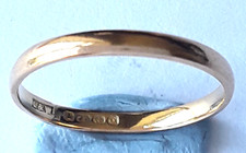 22ct Yellow Gold Wedding Band Ring, 2mm, size O, 1.8 g, Birmingham, 1940, L & W