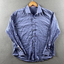 Robert Graham Shirt Mens XL Blue Long Sleeve Button Up Dress Casual Flip Cuff