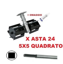 Gruppo Zappette per Decespugliatori Motozappa Orto per asta da Ø24 - 5x5Quadrato