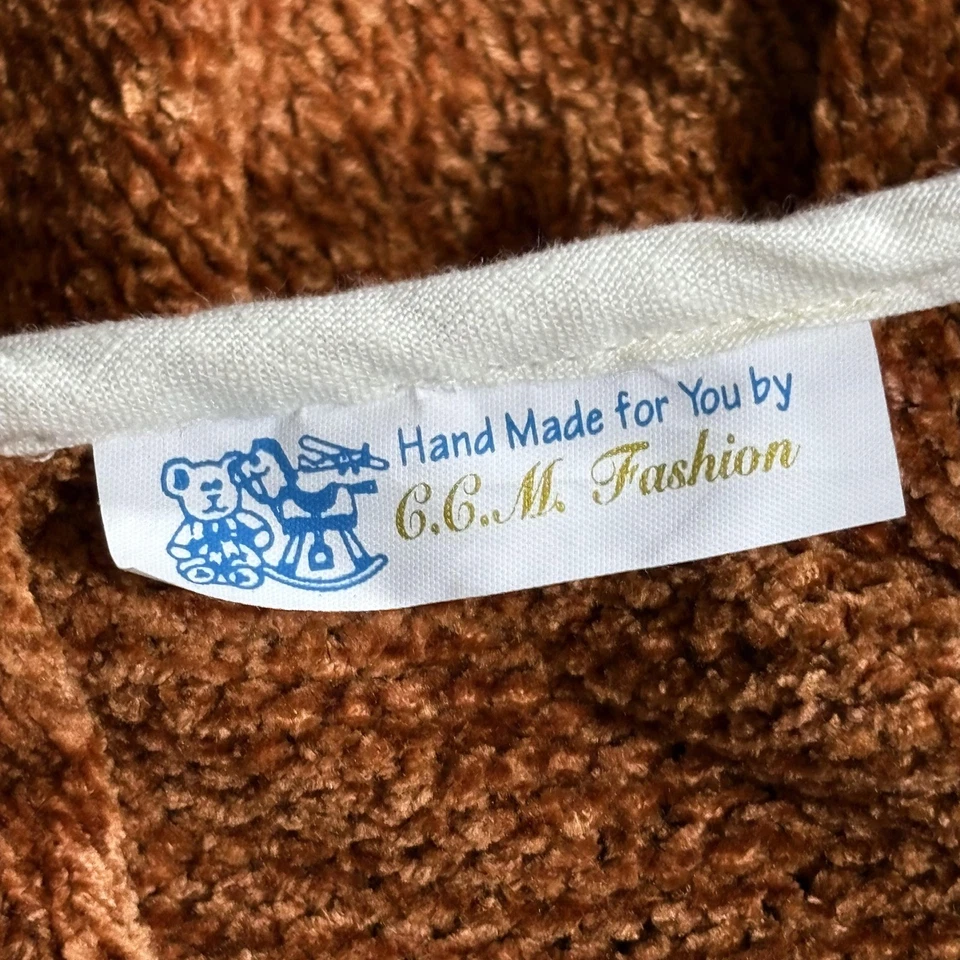 Vestido Vintage Hecho a Mano Niñas 6-7 Cuello Peter Pan Calado Acción de Gracias Cosecha Foto 3 de 4