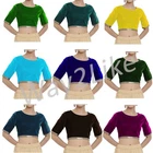Women's Velvet Sari Blouse with lace Designer Readymade Stitched Choli Crop Top