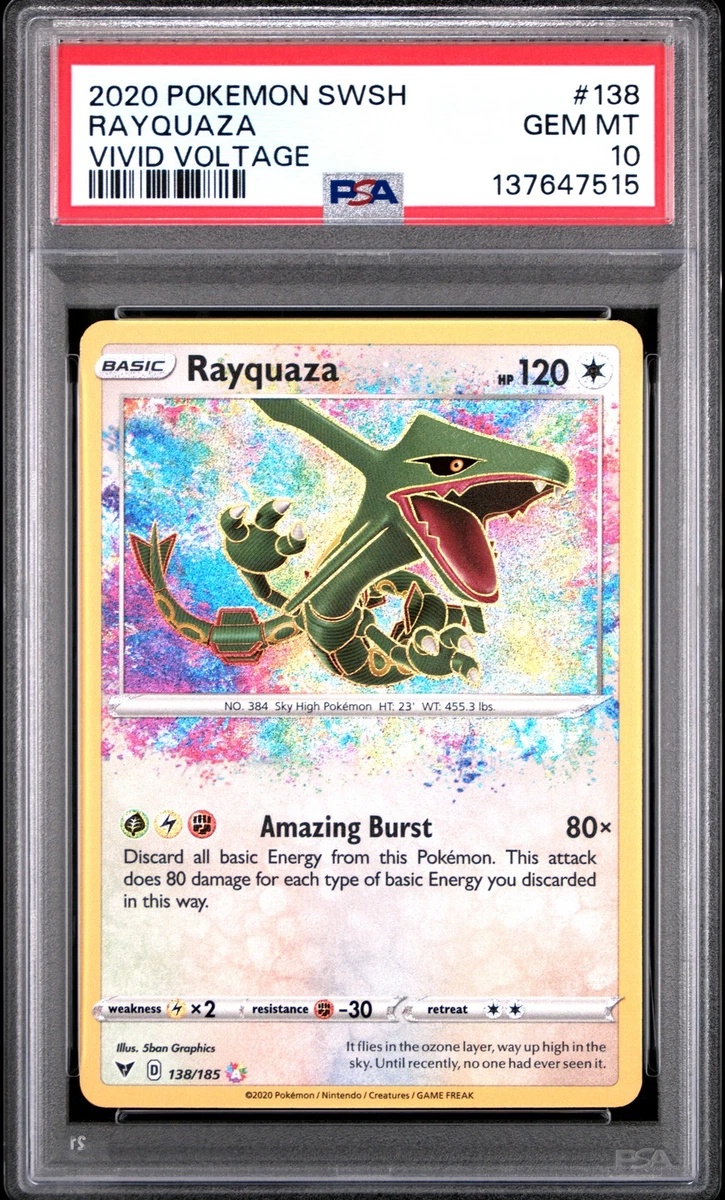 psa10 レックウザ AR amaging rare Rayquaza AR Rayquaza 138/185 PSA 10 GEM MINT - Amazing Rare Pokémon Vivid