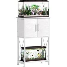 5-10 Gallon Fish Tank Stand, Metal Double Aquarium Stand with Cabinet for Fis...