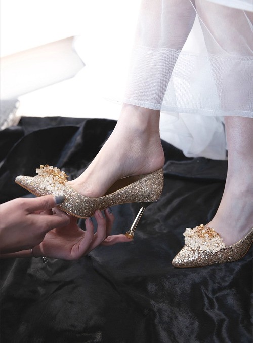 High Heels,  Wedding Shoes, Wedding Dress Engagement, Crystal Wedding Shoes