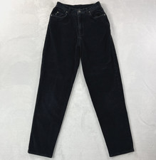 Lauren Ralph Lauren Pant Women's 4 Black Corduroy High Rise Tapered Leg Vintage