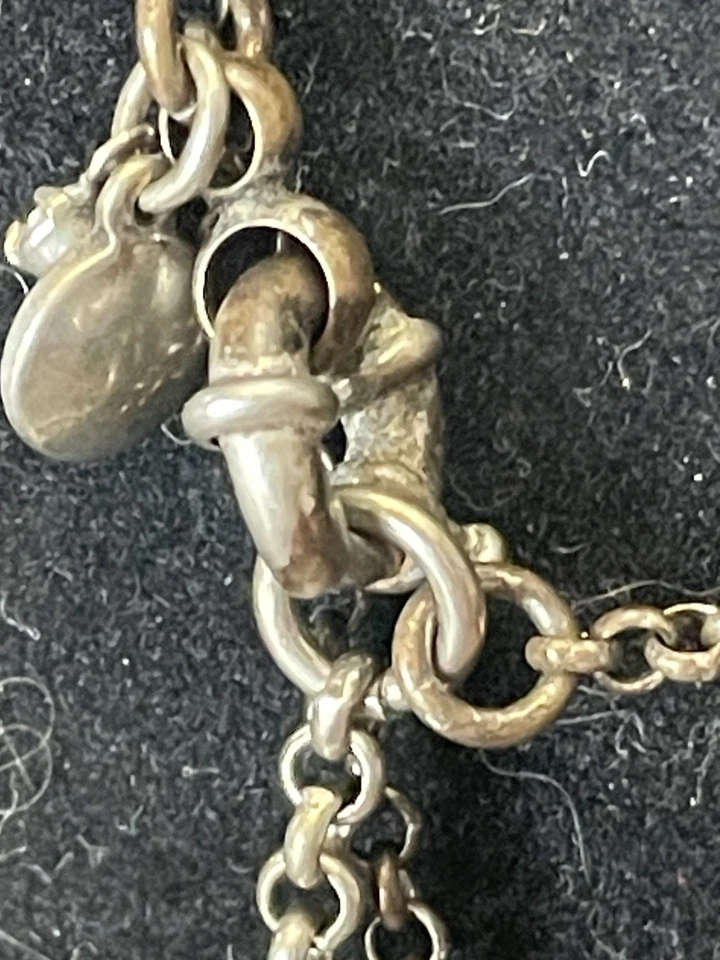 Collar de perlas con racimo doble tono plata cadena en capas colgante llamativo Foto 4 de 4