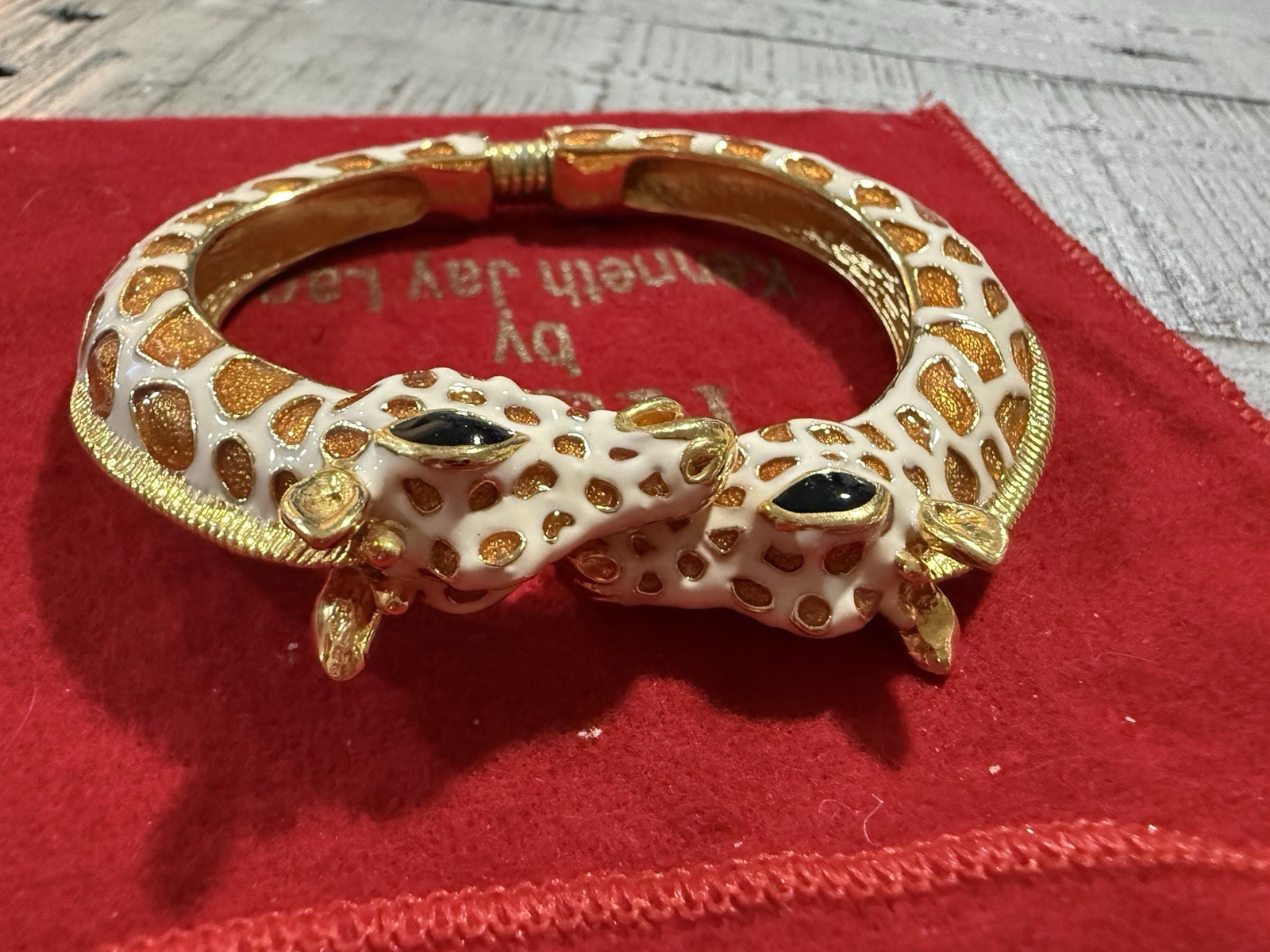 Kenneth Jay Lane KJL Enameled Giraffe Bangle Brac… - image 5