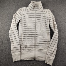 Lululemon Nice Asana Jacket Slalom Stripe Angel Wing Size 8 Thumbholes Yoga