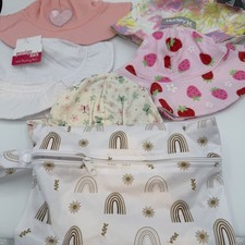 Baby Girl Sun Hats Lot 3-6 Months Mixed Brands Styles 3 Diaper Bags Infant Set