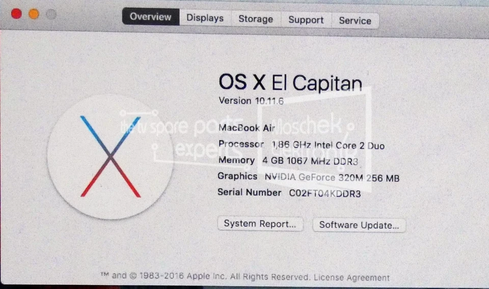 Apple MacBook Air A1369 13" Core 2 Duo 1,86GHz 4GB RAM 128GB SSD Nvidia 320M - Bild 3 von 4