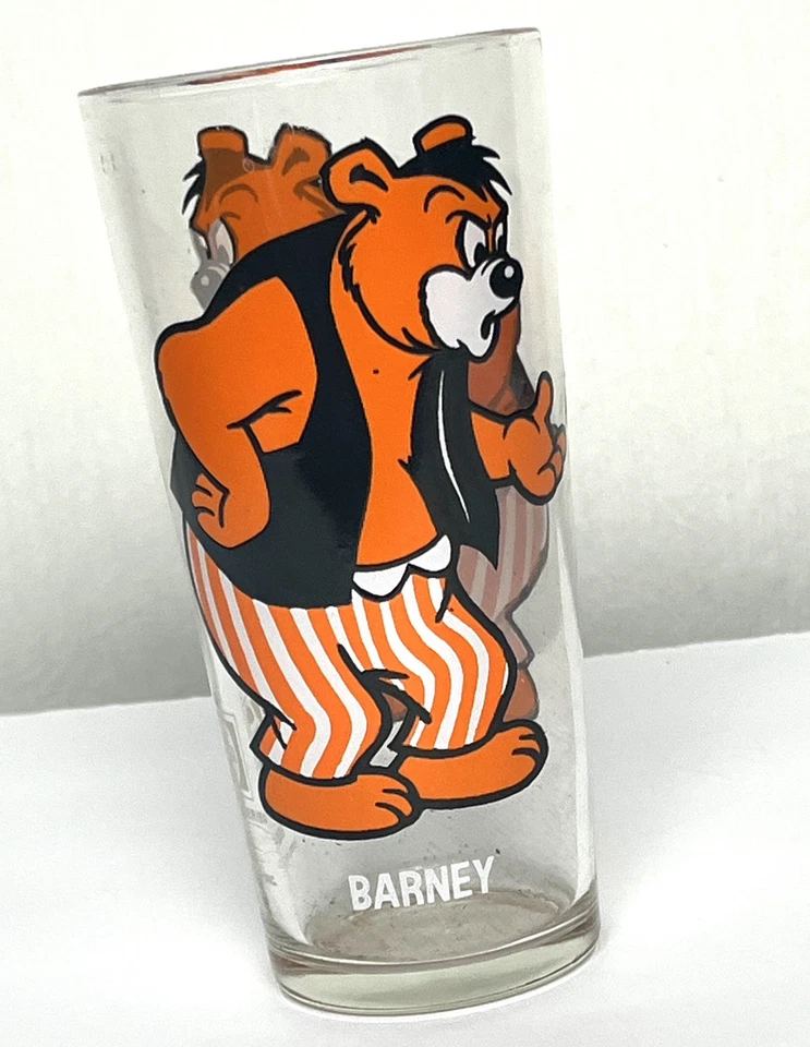 Vidrio de dibujos animados vintage años 70 personaje de oso Barney serie de coleccionista Pepsi hecho en EE. UU. Foto 2 de 4