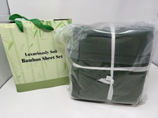 6 Piece Premium Bamboo Sheet Set, Deep Pockets, Olive Color 2200 Count, Soft