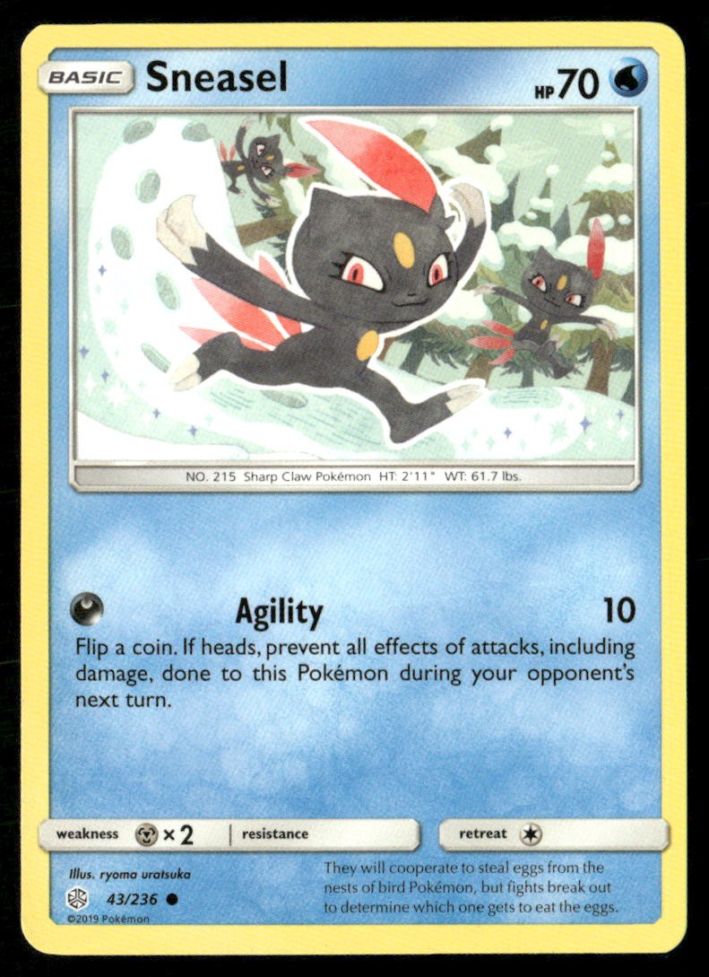 Sneasel 43/236 Common Cosmic Eclipse Pokemon Lightly Played