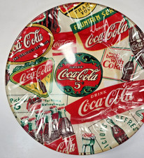 COCA COLA DECORATIVE GLASS RAISED RIM PLATE 10"
