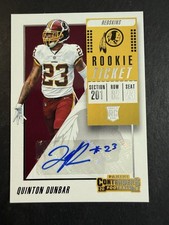 2018 Panini Contenders Quinton Dunbar Rookie Ticket Auto Redskins RC #338