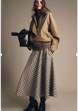 NEW ZARA FAUX FUR COLLAR BOMBER JACKET ZW COLLECTION. Dark camel 0155/248 SIZE M