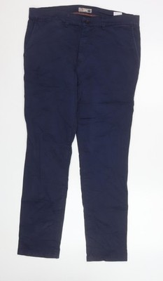 LCDN Herren Chino Hose Blau 36R Baumwollmischung Stretch