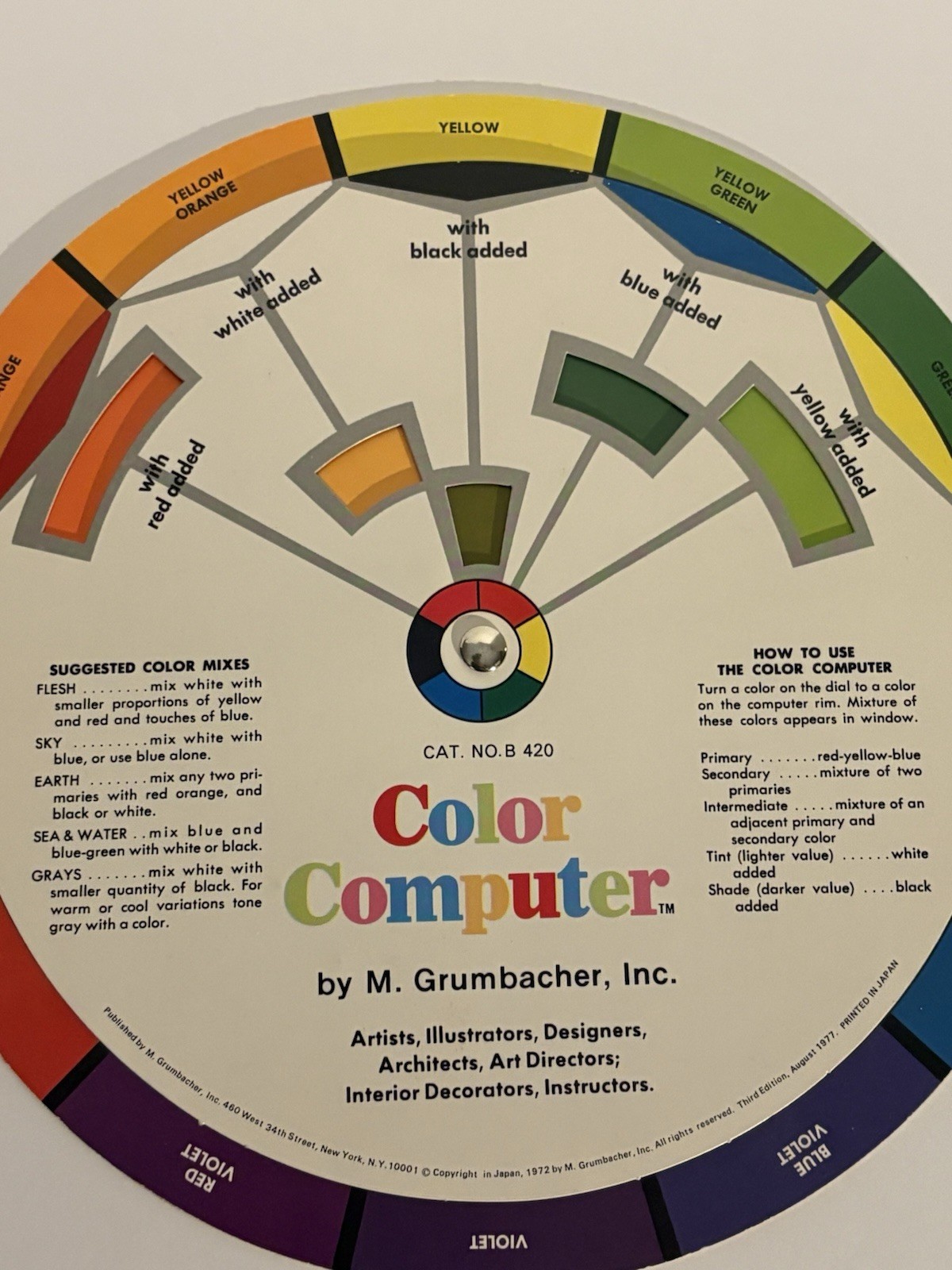 VTG M. Grumbacher Color Computer Double-Sided Circular Wheel (B 420) 1972/ 1977