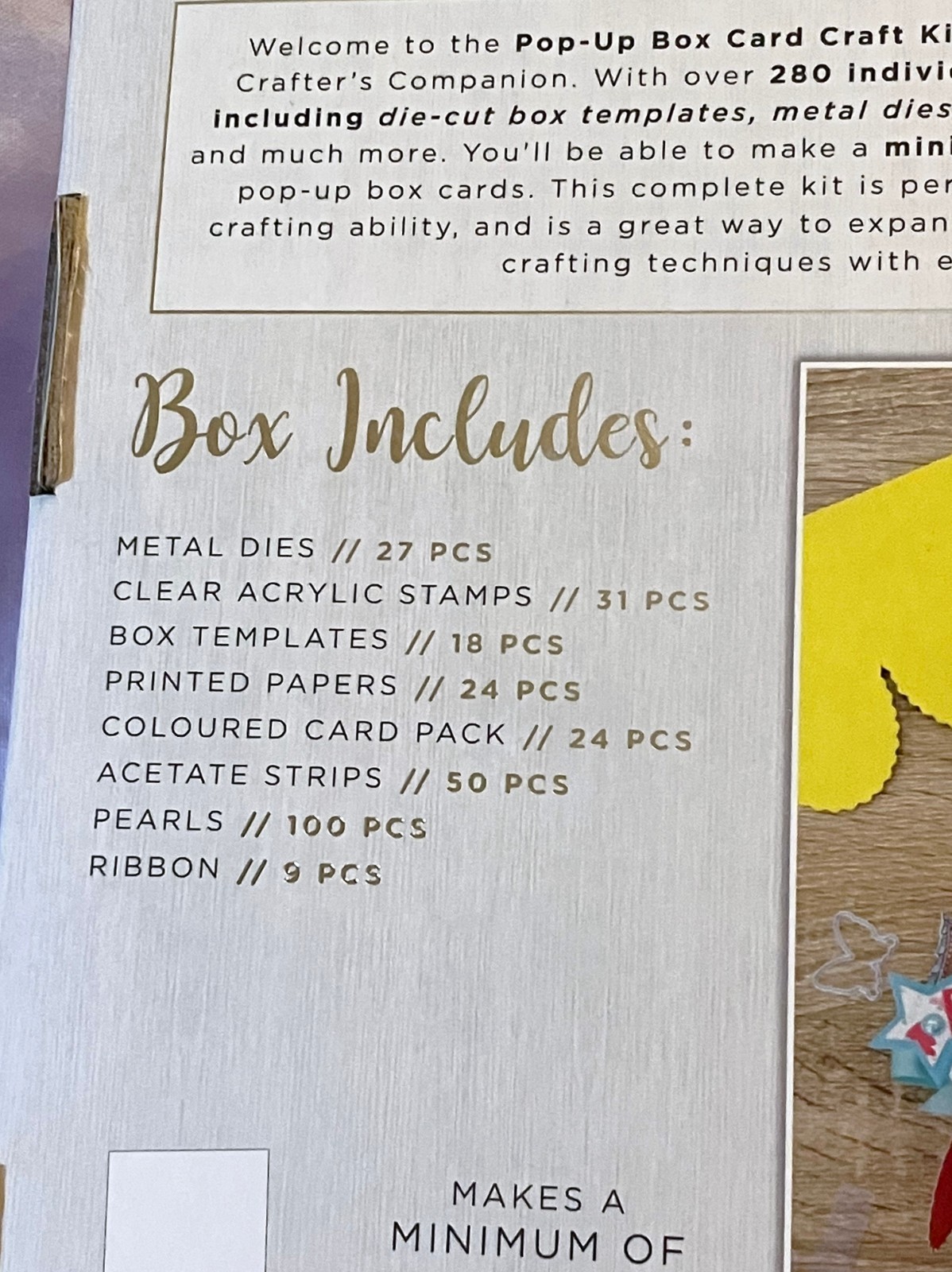 Crafter's Companion #24 Pop Up Box Card Card Making Craft Box Kit Complete