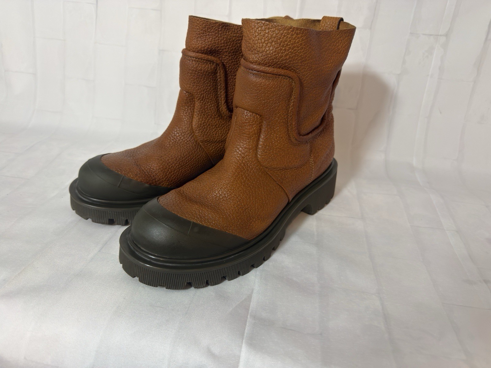 A.S.98 Chestnut Leather Boots with Black Soles.