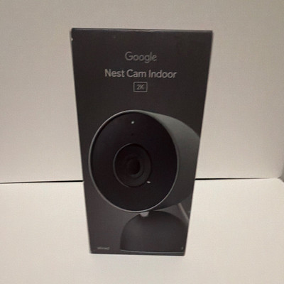 Google Nest Cam Indoor Wired 2K IP Camera HDR Wi-Fi Google Assistant Black