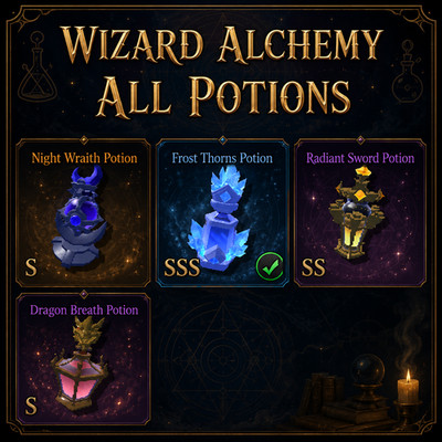 WIZARD ALCHEMY ALL ITEMS | POTIONS | FAST | CHEAP