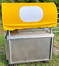 Commercial Stainless Steel Concession Vending Cart w/ Yellow Canopy Mobile Food