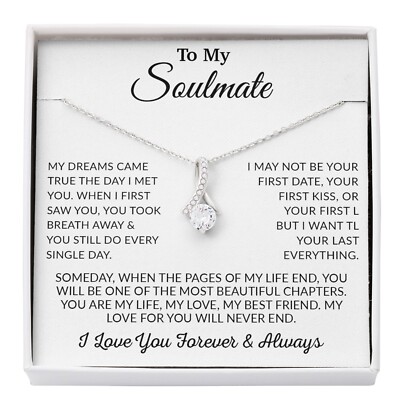 To My Soulmate Necklace, Gift for Wife, Girlfriend, Anniversary Gift