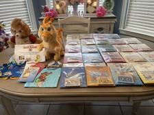Vintage 1985 Teddy Ruxpin  Grubby  Cord, 28 Books w Tapes,Outfit, blanket READ