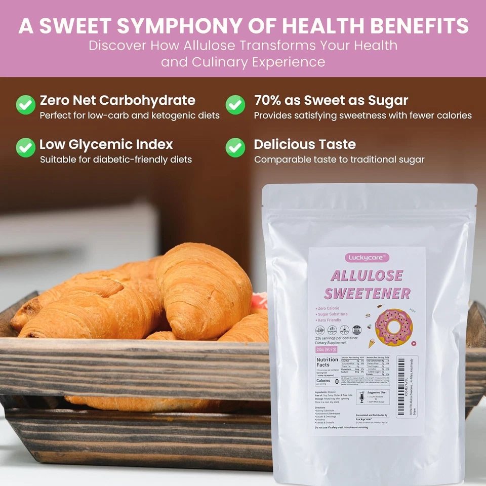 Edulcorante de alulosa mezcla cero calorías sustituto natural del azúcar ceto amigable 2 lb Foto 3 de 4