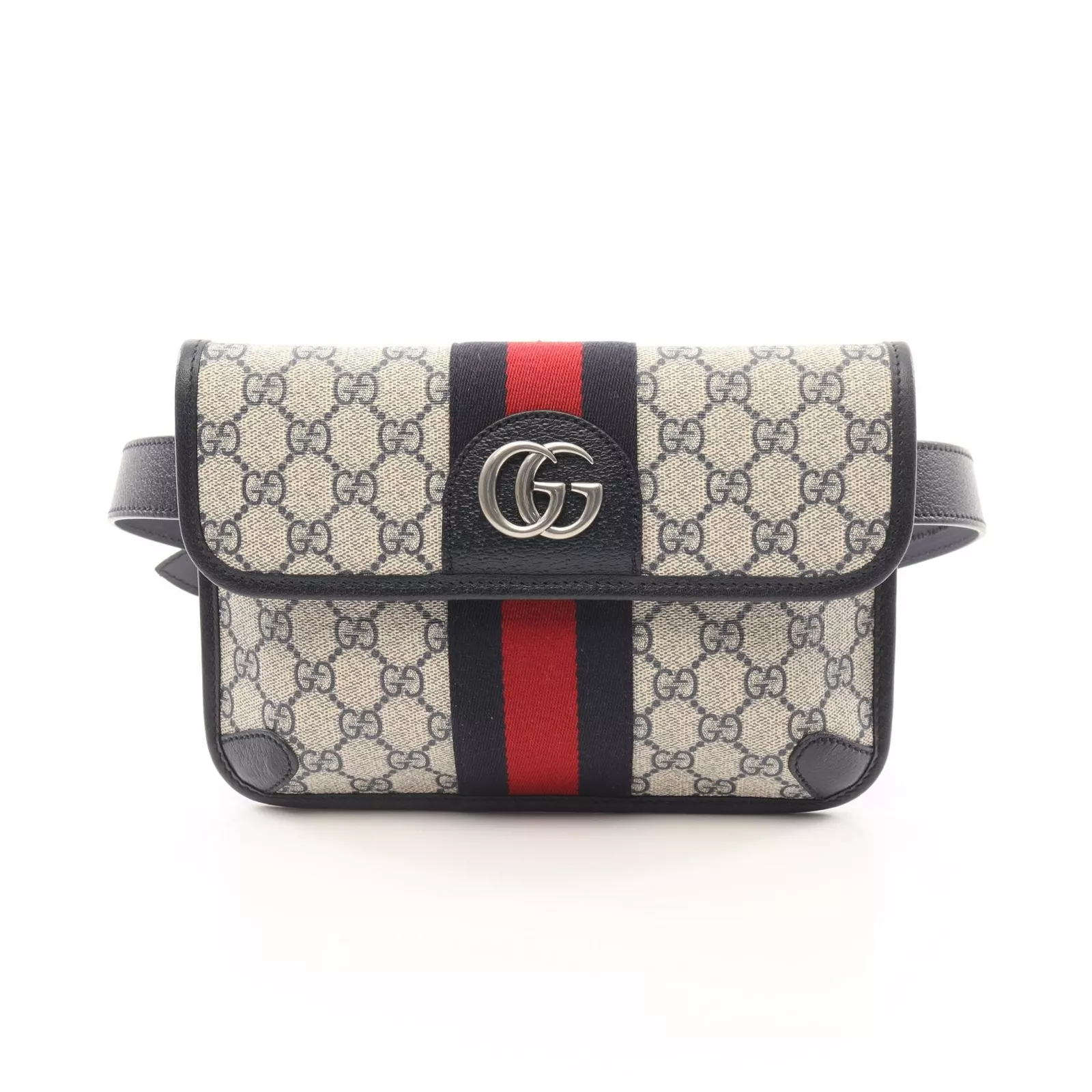 GUCCI Ophidia sac ceinture taille cul 674081 toile cuir beige marine