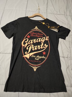 Y2K Ed Hardy Christian Audigier Black Garage Parts Los Angeles Cal Size Sm NWT 