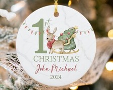 Baby's First Christmas Ornament 2024, Custom Baby Keepsake, Xmas Ornament