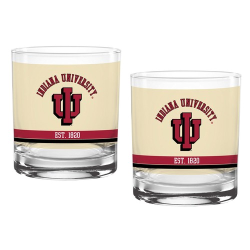 Indiana Hoosiers paquete de dos 14 oz. Juego de vasos vintage tostados