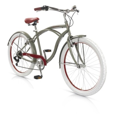 BIKE 26 HONOLULU MBM 6 VELOCITA' UOMO VERDE MILITARE CRUISER CITY BIKE  VINTAGE | eBay