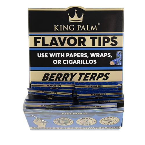 King Palm Flavors Filter Tips - Berry Terps 50ct Corn Husk Pre Roll Filter  Tip