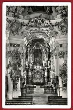 Allgäu and Swabia pilgrimage church Wies in Steingaden around 1935 church interior postcard