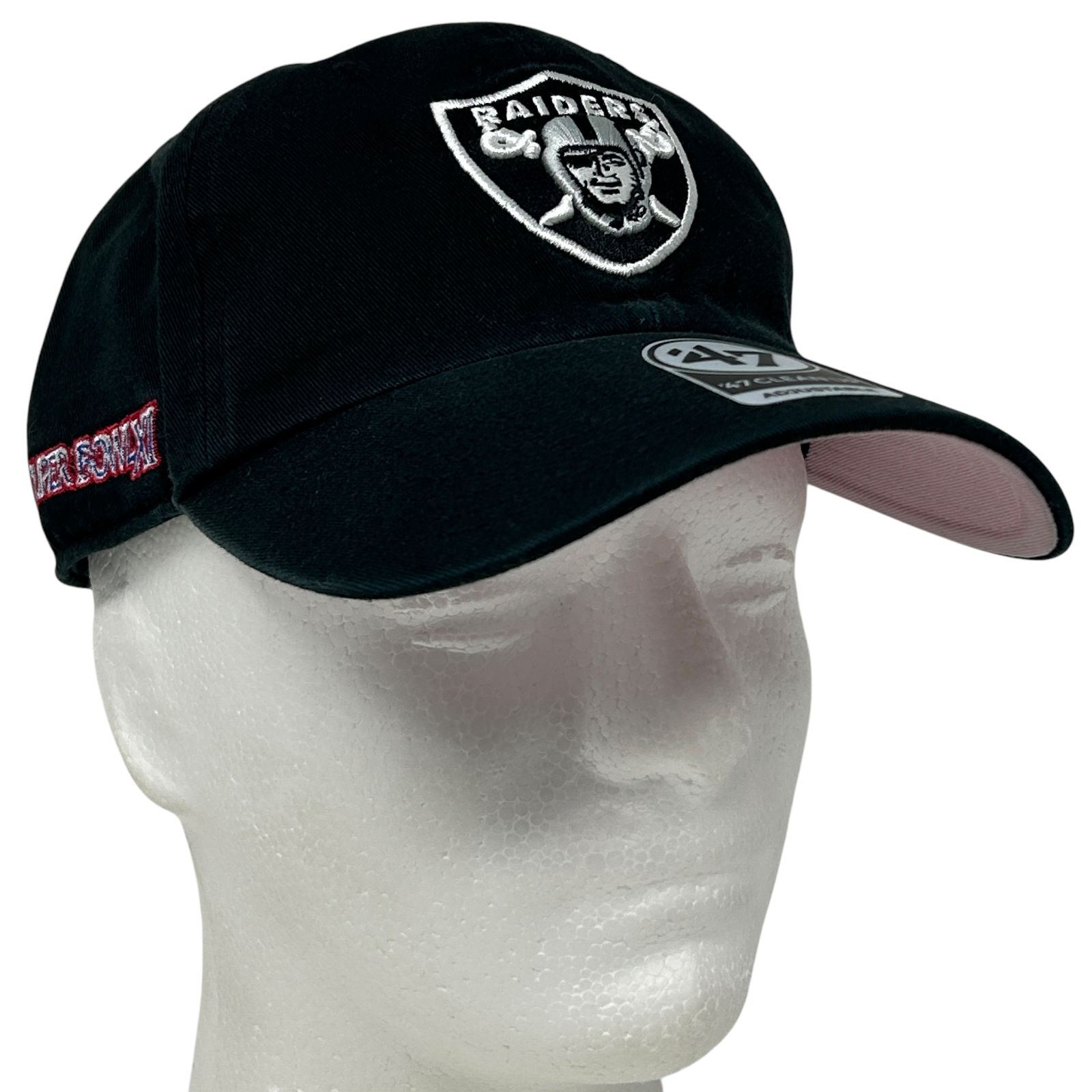 Las Vegas Raiders Super Bowl XI Dad Hat Black Pink 47 Brand NFL Cap