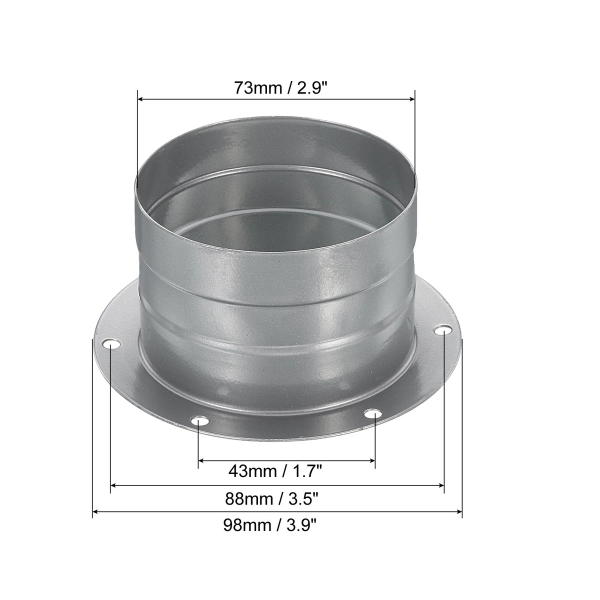 3 Inch Duct Connector Flange Metal Straight Pipe Exhaust Hose Flange | eBay