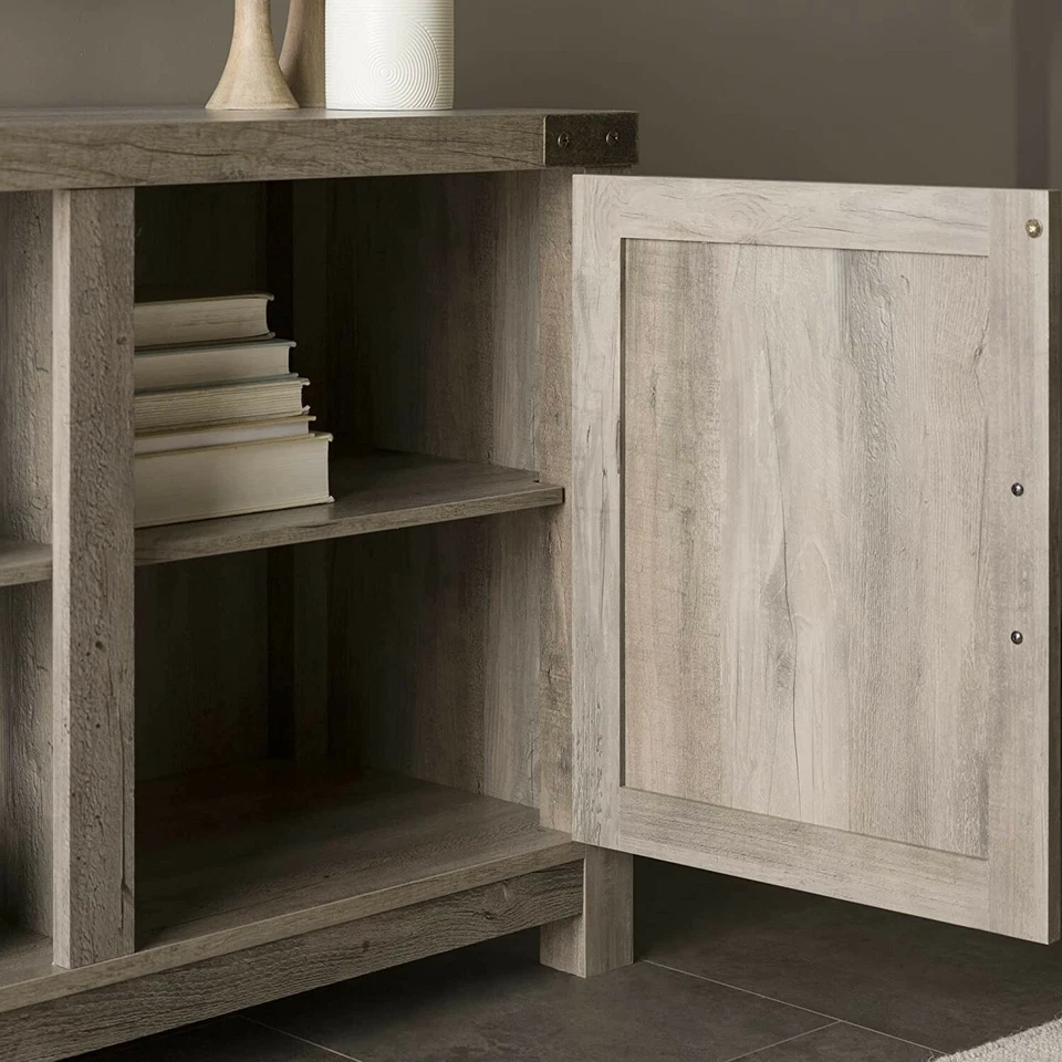 Consola de TV Walker Edison Georgetown moderna con puerta de granero de granja de hasta 65" TV NB39 Foto 3 de 4