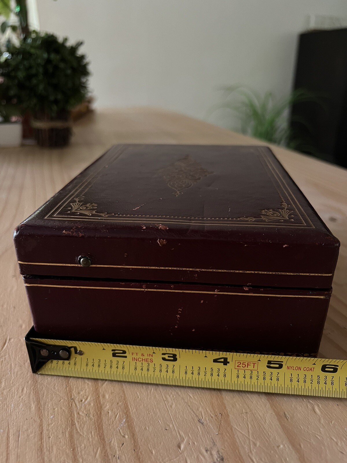 thorens jewelry music box made in switzerland burgundy anniversary song