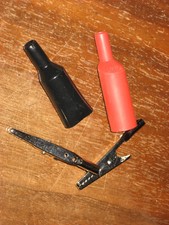 Alligator Clip set, black and red insulators,...