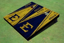 East Tennessee State University E Alternating Wood Look Triangle Cornhole Boards