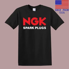 NGK Spark Plugs Car Motorcycle Racing Men's Black T-Shirt Size S-5XL