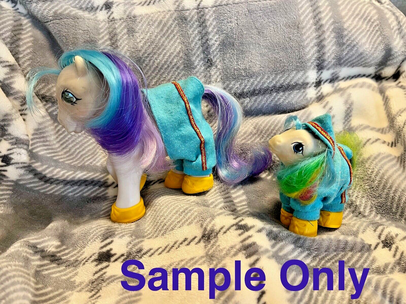 Vintage Hasbro My Little Pony 1984 G1 Pony Workout Outfit Mother/Baby Pony Wear