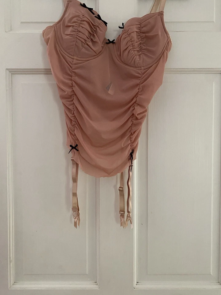 Cinturón liguero Donna L’oren Dusty Rose Pink Bustier etiqueta dorada 34 C perfecto Foto 4 de 4