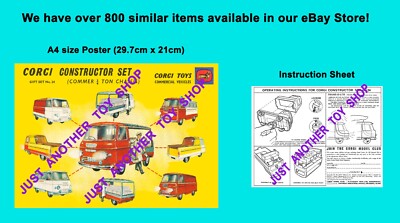 Corgi Toys GS 24 Commer Constructor Gift Set Instruction Leaflet and Poster Sign
