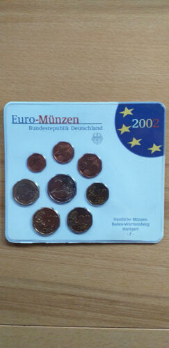 DEUTSCHLAND Kursmünzensatz 2002 F KMS BRD Euro STEMPELGLANZ STUTTGART im Folder - Bild 1 von 2