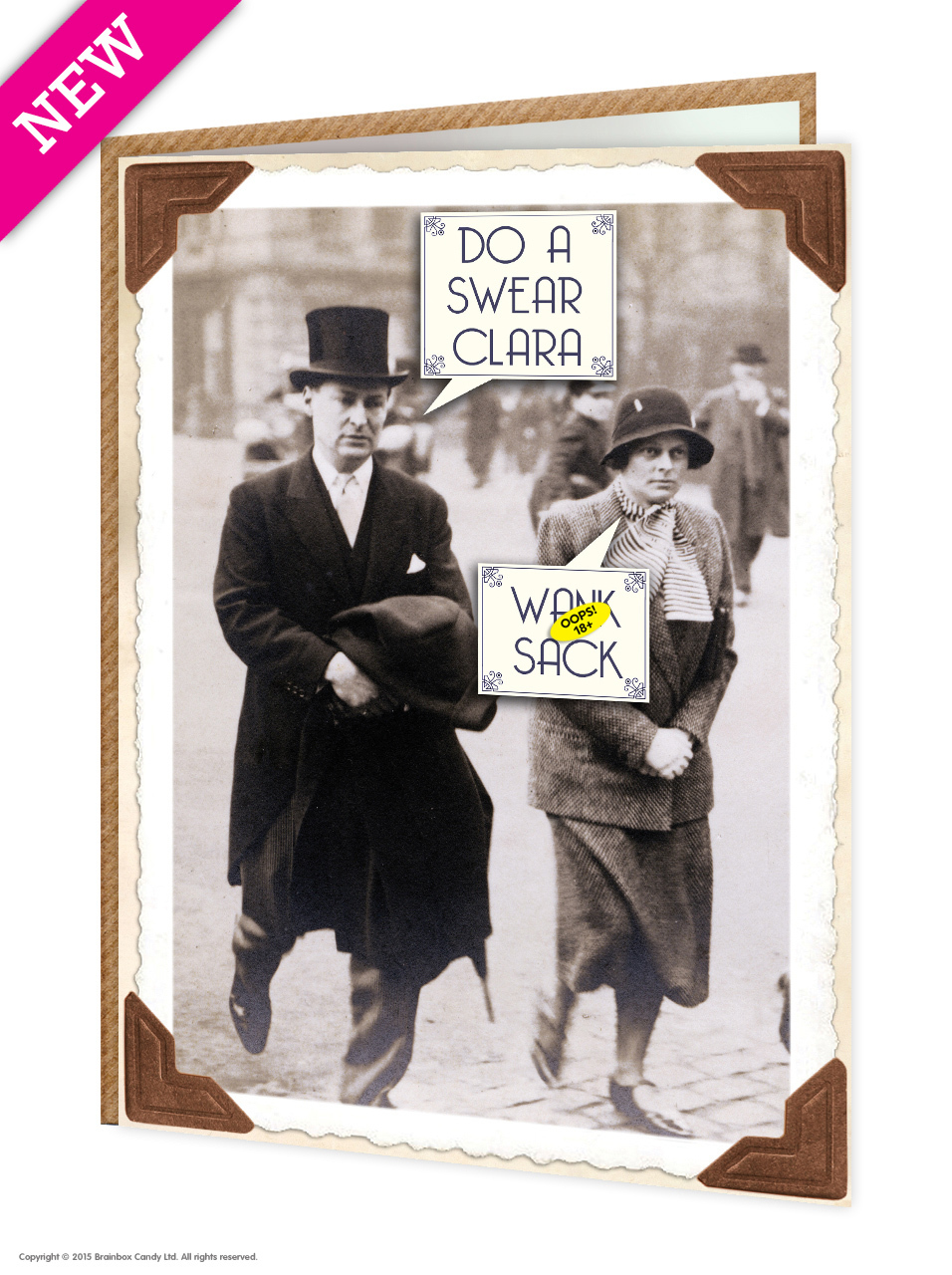 Brainbox Candy Rude black and white picture funny swear greetings birthday card